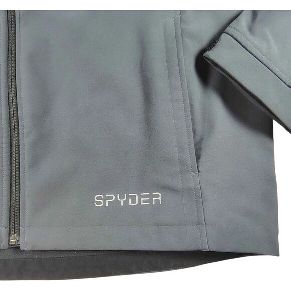 Spyder - Hike Ski Men's Fleece Lined Soft Shell Ski Jacket Gray - Size: Large - Picture 5 of 12